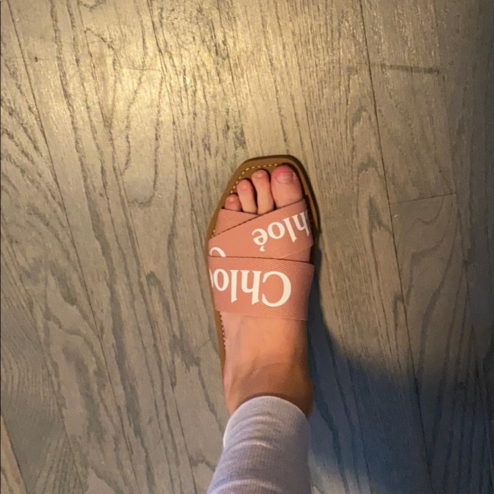 Chloe woody logo sandals slides pink - Picture 7 of 9